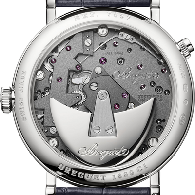 Breguet Tradition Silver & Grey Dial Black 40 MM Watch for Men