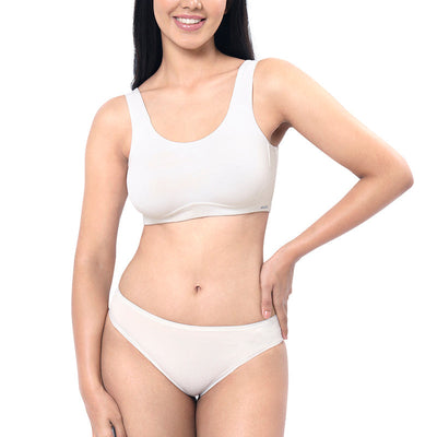 All Day Lounge Solid Non Padded Non-Wired Bra - White