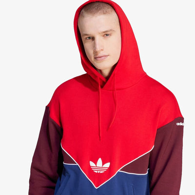 Adidas Originals | ADICOLOR SEASONAL ARCHIVE HOODIE  { BETTER SCARLET/DARK BLUE/MAROON