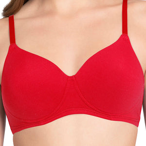 Cotton Dream Padded Non Wired T-shirt Bra - Crimson