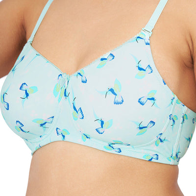 Smooth Elegance Padded Non-wired T-shirt Bra - Hummingbird Print