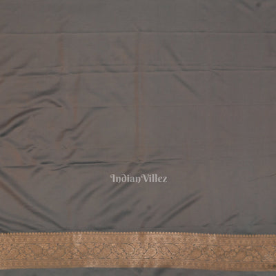 Light Blue Peach Dual Tone Meenakari Pure Mashru Satin Silk Banarasi Saree