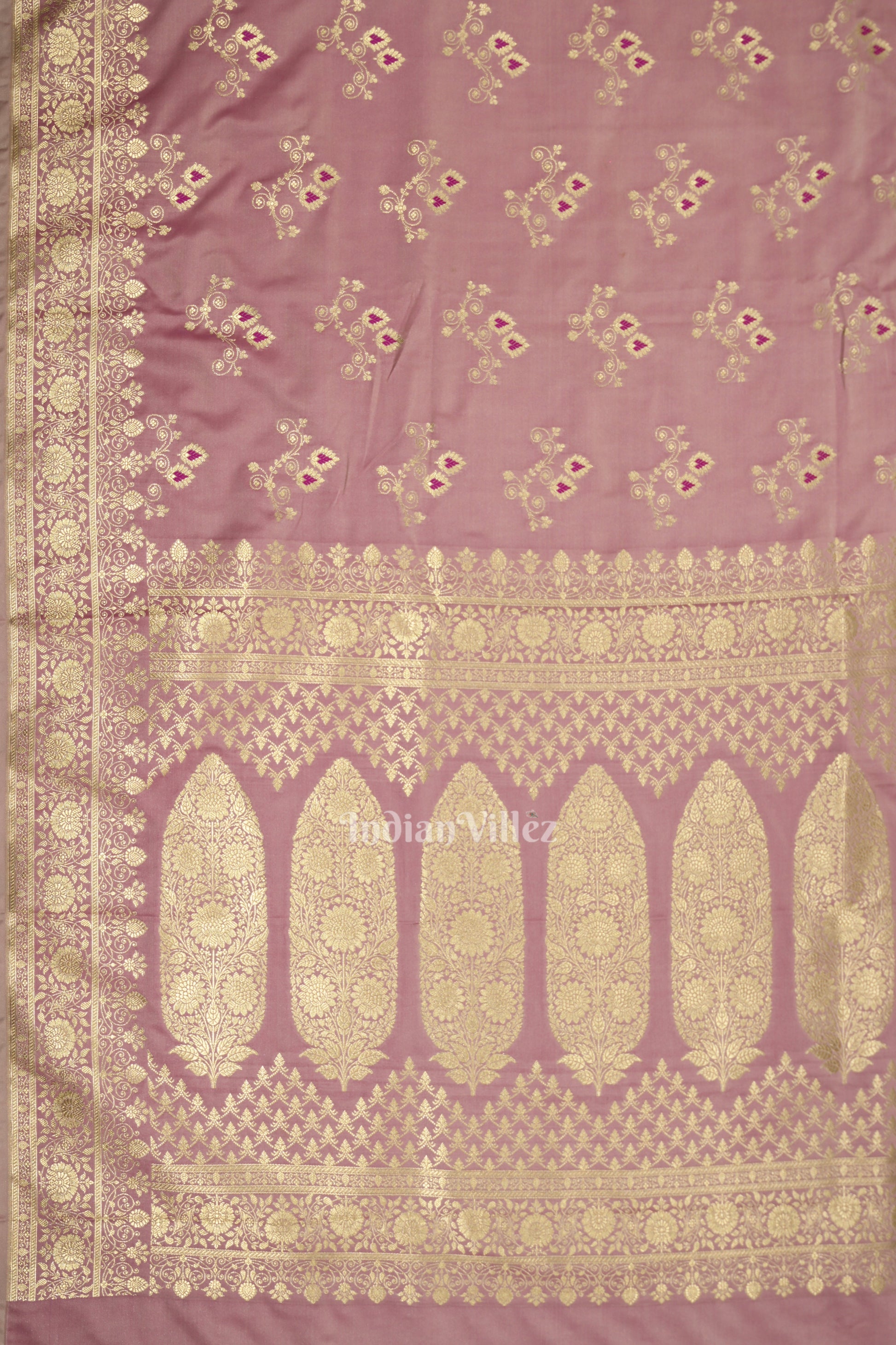 Baby Pink Soft Pure Mashru Satin Silk Banarasi Saree