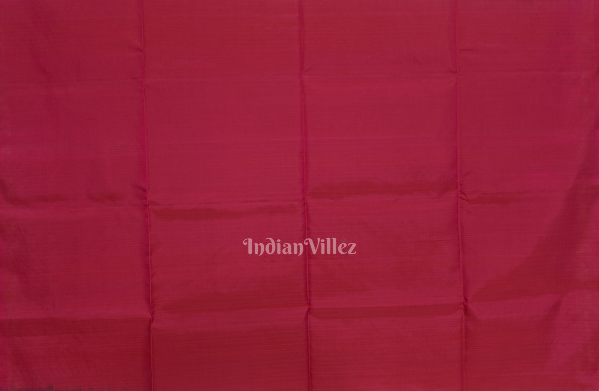 Grey With Rani Pink Pure Kanjivaram Soft Silk Saree