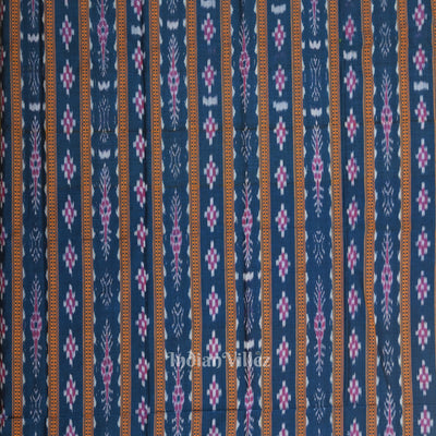 Blue Red Pasapali Sambalpuri Cotton Dress set with Dupatta