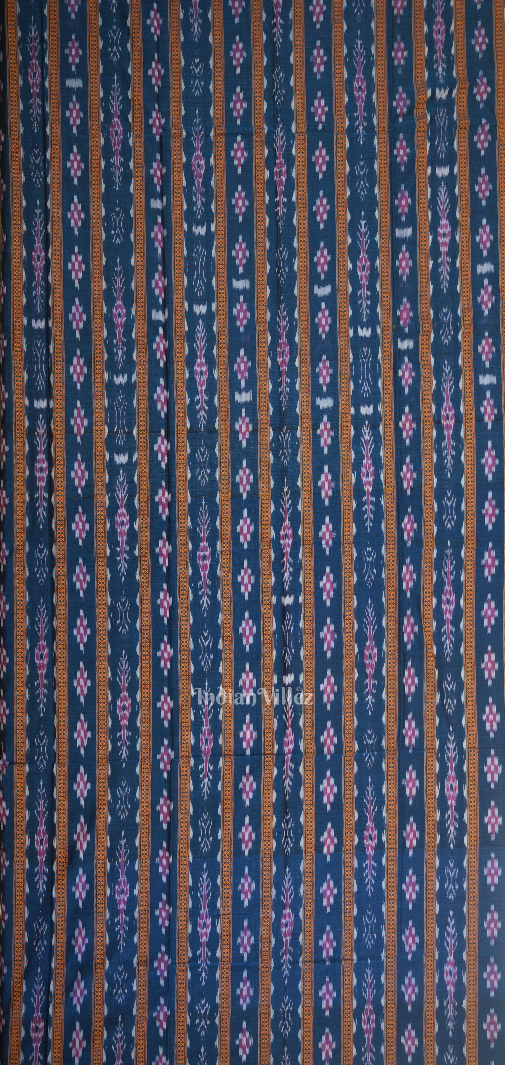 Blue Red Pasapali Sambalpuri Cotton Dress set with Dupatta