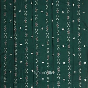 Green Pink Flower Buti Odisha Ikat  Sambalpuri Dress Set & Dupatta