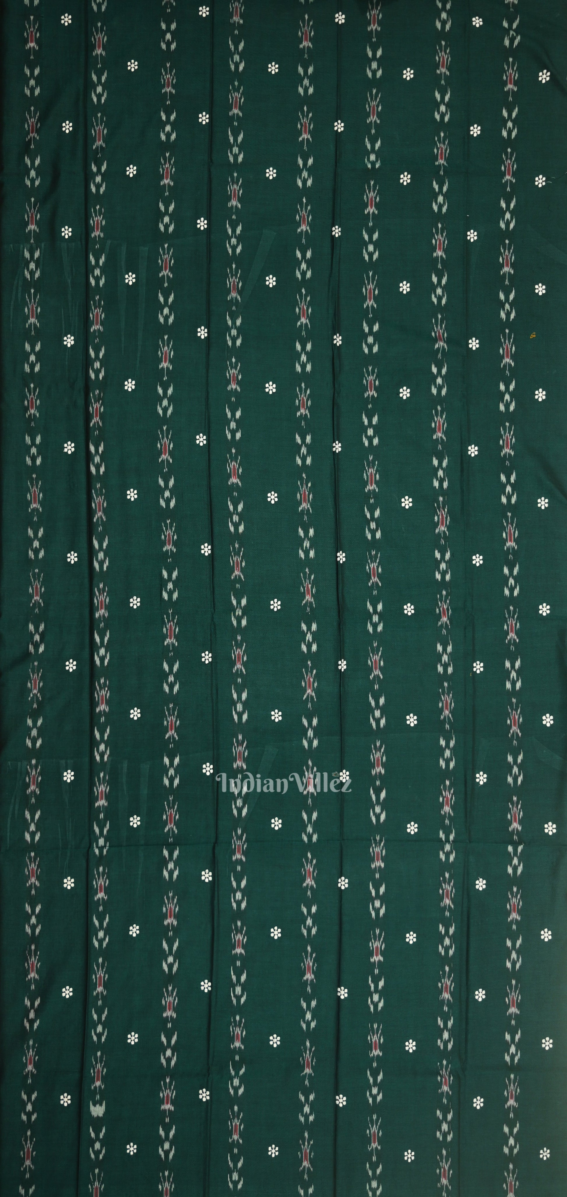 Green Pink Flower Buti Odisha Ikat  Sambalpuri Dress Set & Dupatta