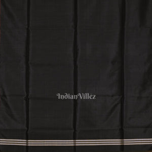 Cream Black Pure Bishnupuri Silk Saree