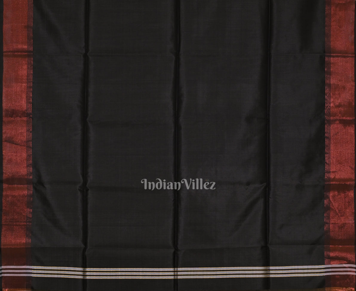 Cream Black Pure Bishnupuri Silk Saree