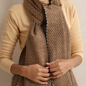 trueBrowns Brown Check Woollen Stole