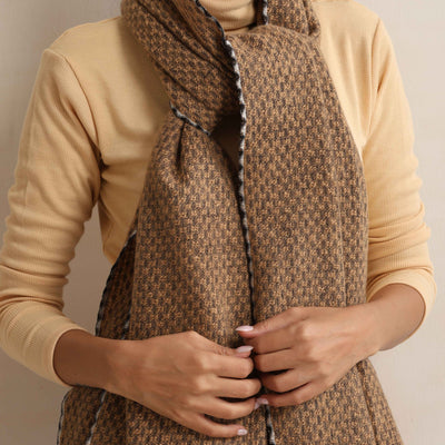 trueBrowns Brown Check Woollen Stole