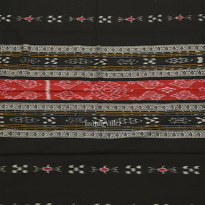 Black Red Pasapali Sambalpuri Cotton Dress set with Dupatta