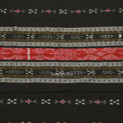 Black Red Pasapali Sambalpuri Cotton Dress set with Dupatta