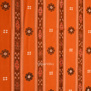 Orange Sambalpuri Cotton Bomkai Dress Material & Dupatta