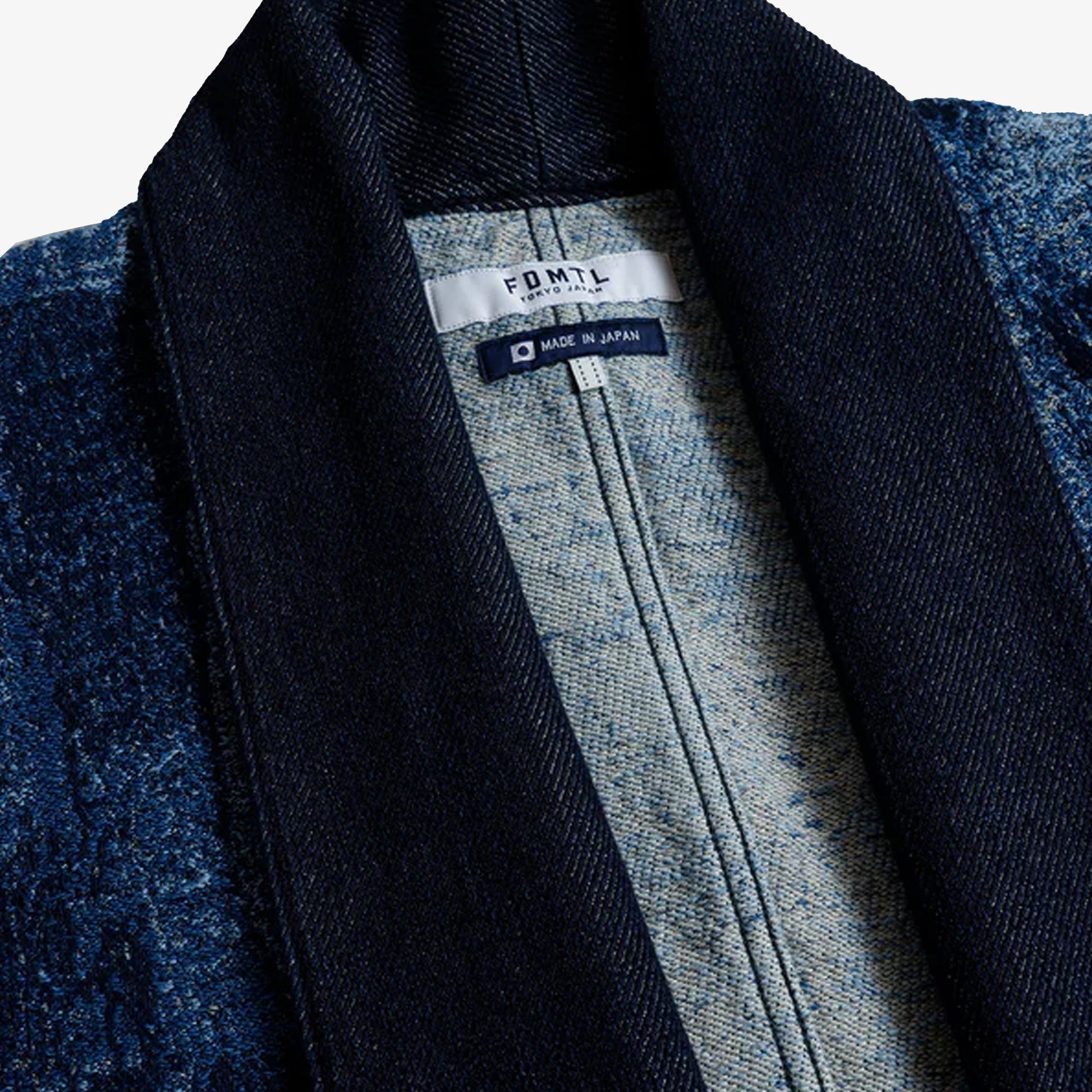 FDMTL | JACQUARD BORO HAORI RINSE { INDIGO