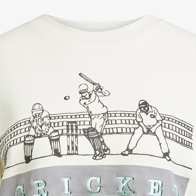 Adidas Originals | RETRO SPORTS CRICKET-INSPIRED CREW SWEATSHIRT { OFF WHITE