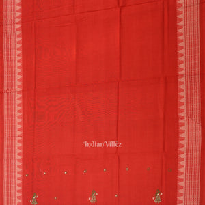 Green with Red Doll Odisha Ikat  Sambalpuri Dress Material & Dupatta