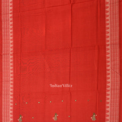 Green with Red Doll Odisha Ikat  Sambalpuri Dress Material & Dupatta