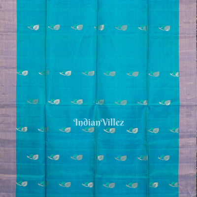 Sky Coffee Handwoven Bishnupuri Silk Saree