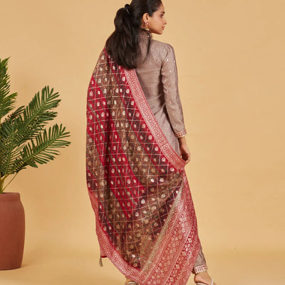 Festive Grey Embroidered Kurta Set
