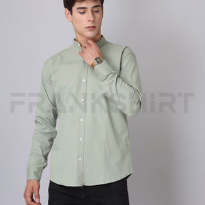 Frankshirt Chinese Collar Pista Tailored Fit Cotton Casual Shirt for Man