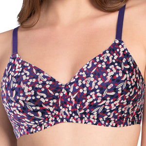 Cotton Dream Padded Non Wired T-shirt Bra - Blue Shadow Pr