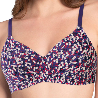 Cotton Dream Padded Non Wired T-shirt Bra - Blue Shadow Pr