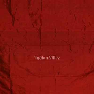 Coffee with Red Lotus Theme Contemporary Designer Silk Saree