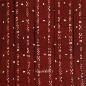 Maroon Parrot Green Flower Buti Odisha Ikat  Sambalpuri Dress Set & Dupatta