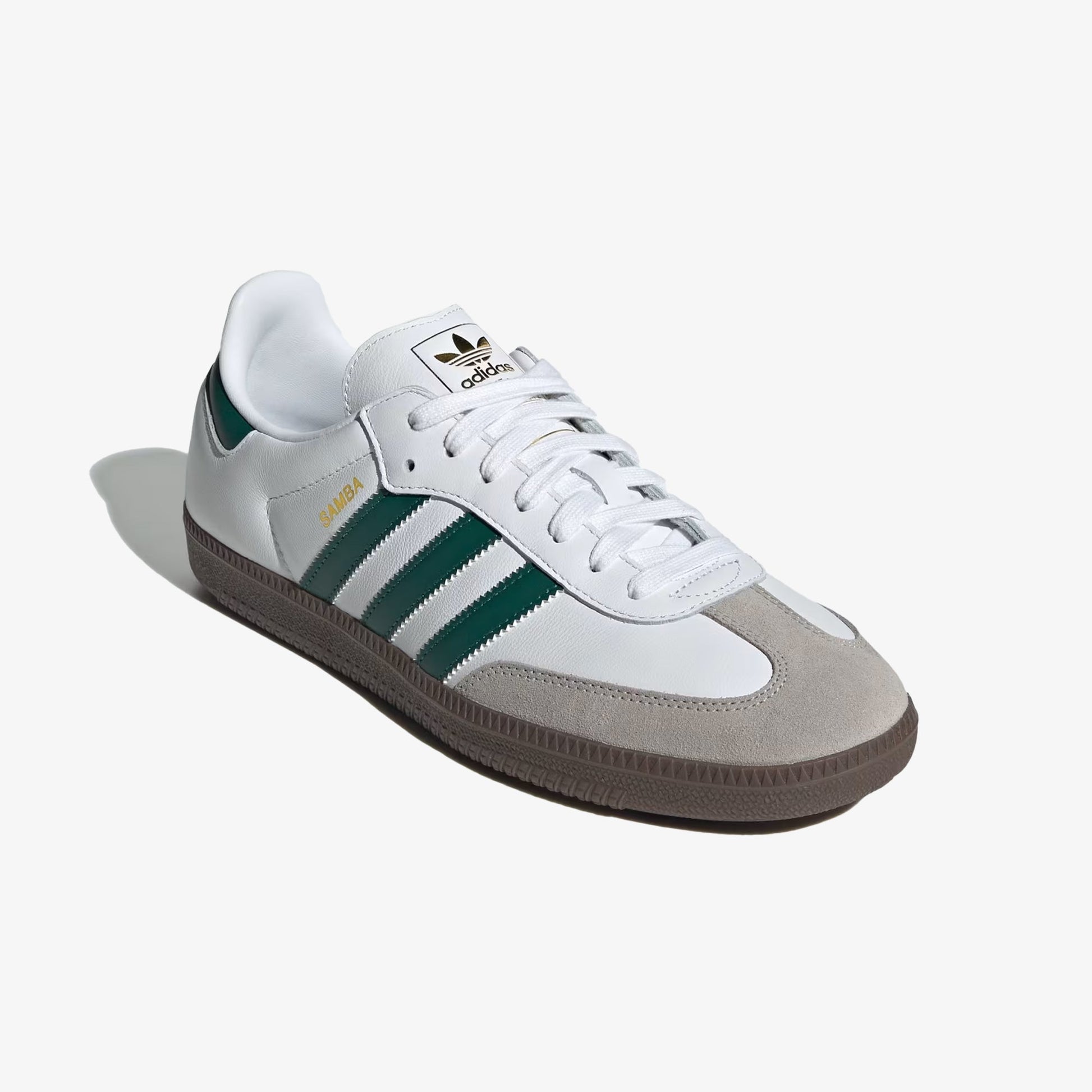 ADIDAS ORIGINALS | SAMBA OG { CLOUD WHITE/GREEN/CLEAR GRANITE
