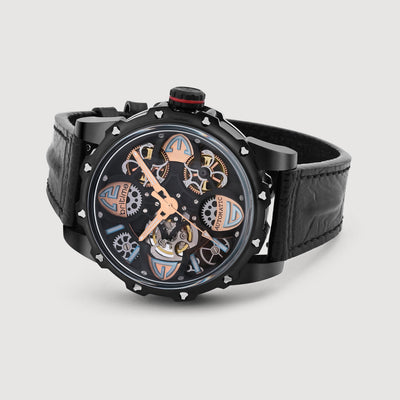 Era Men Automatic Black Dial Analog Leather Watch 147-L40406