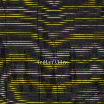 Black Neon Yellow Odia Barnamala Contemporary Silk Saree