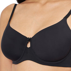 Elegant Dream Padded Wired T-shirt Bra - Black