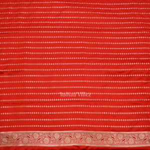 Exclusive Bridal Blood Red Soft Pure Mashru Satin Silk Banarasi Saree
