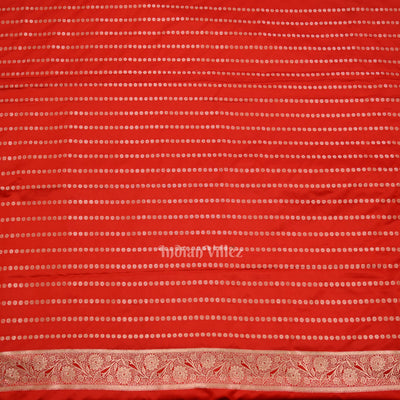 Exclusive Bridal Blood Red Soft Pure Mashru Satin Silk Banarasi Saree