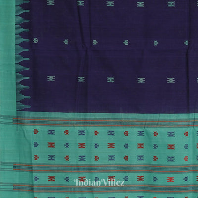Navy Blue Odisha Ikat Sambalpuri Pure Cotton Saree