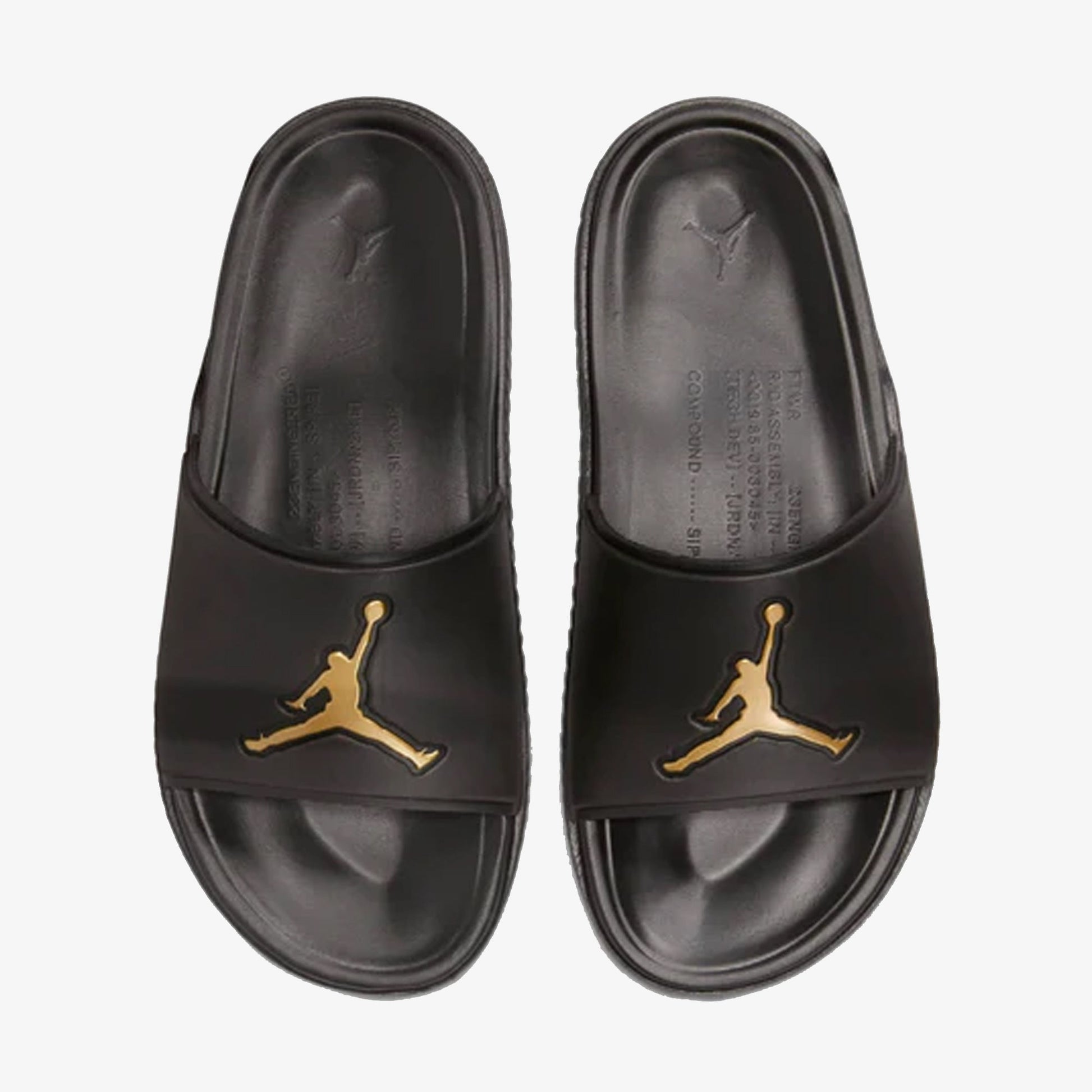 JORDAN | JUMPMAN SLIDES { BLACK/METALLIC GOLD