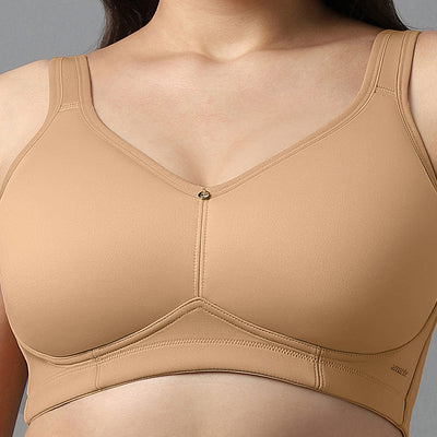 Airy Padded Non-wired Support Bra - Sandalwood