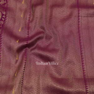 Jam Purple Shikargah Theme Khaddi Georgette Banarasi Saree