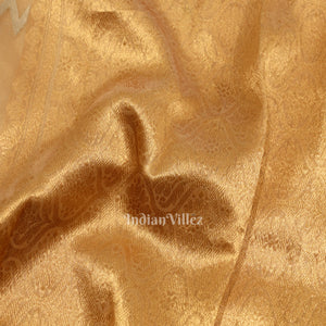 Peach Pure Kora Organza Banarasi Saree