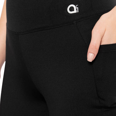 Flaunt Flared High Rise Travel Pants - Jet Black