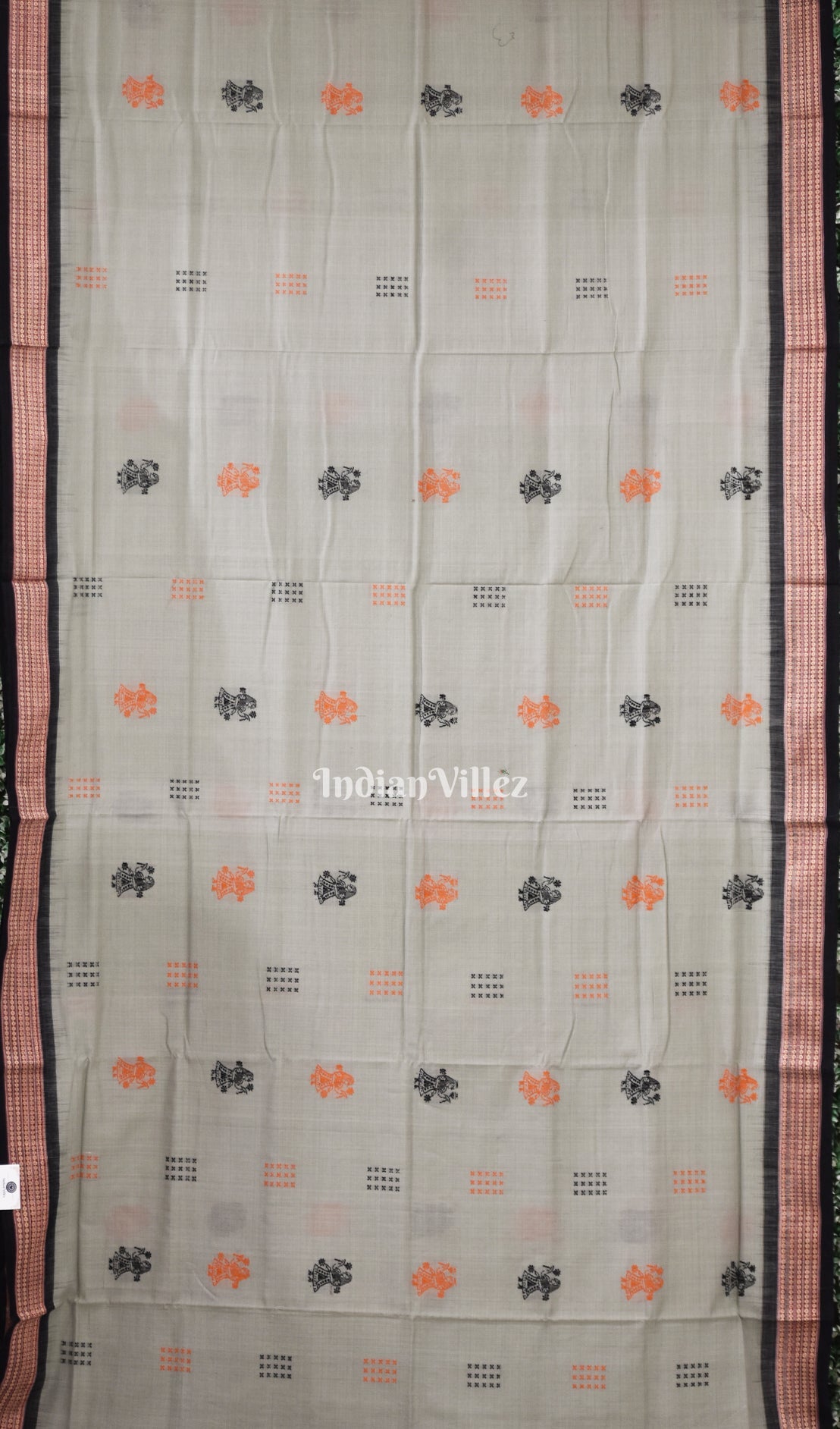 Grey Odisha Handloom Doll Bomkai Cotton Saree