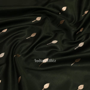 Dark Olive Green Rangkart Mashru Satin Silk Banarasi Saree