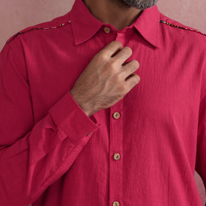 trueBrowns Men's Pink Cotton Shirt