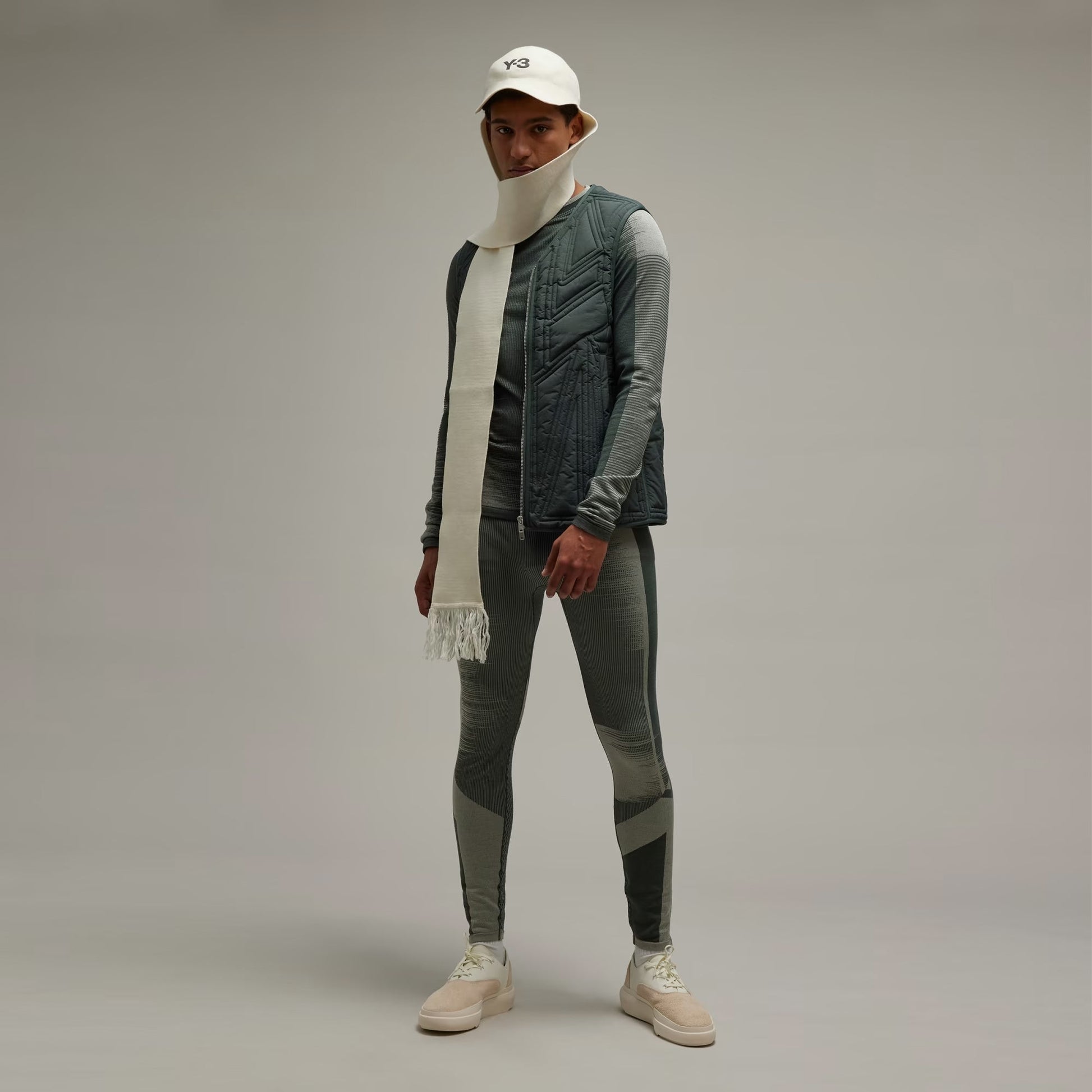 Y-3 | ENGINEERED KNIT LONG SLEEVE BASELAYER TEE  { WONDER SILVER