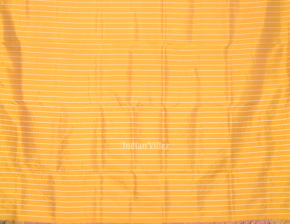 Baby Pink Yellow Fish Motif Odisha Ikat Contemporary Designer Saree