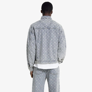 Represent | R4 MONOGRAM DENIM JACKET  { STONE WASH