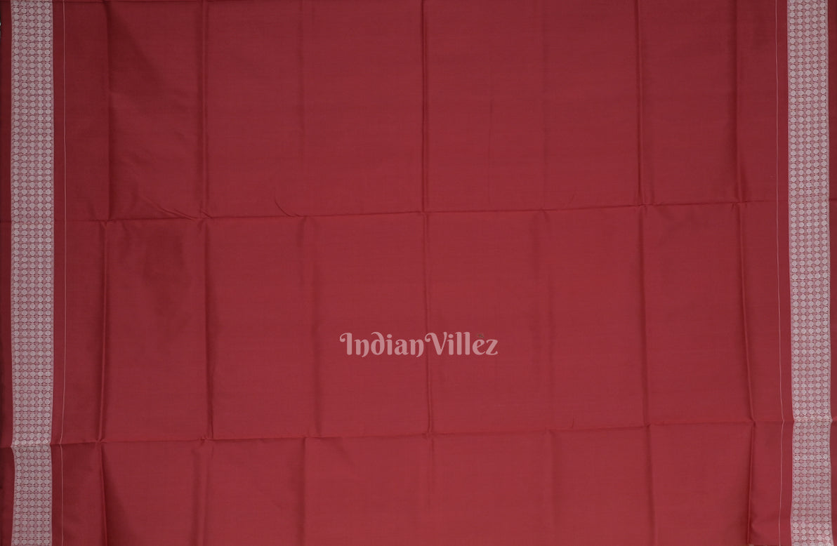 Golden Red Bastu Theme Odisha Ikat Sambalpuri Silk Saree