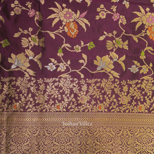 Purple Meenakari Banarasi Katan Silk Saree